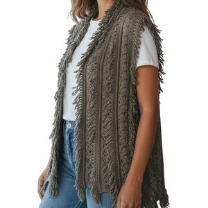 Cecilia Prado for Anthropologie Cardigan Knit Vest Women’s Petite Small